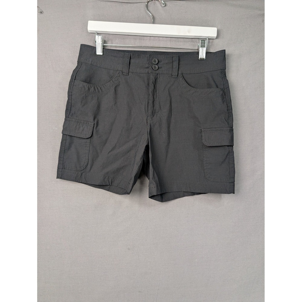 Eddie Bauer Womens Summer Trail Shorts Grey Size 8 Cargo Hiking Outdoor 7607